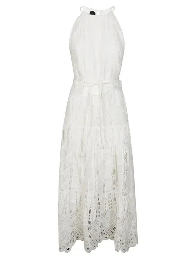 Pinko The Sangallo Midi Dress In White