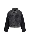 Pinko Stonewashed Embellished Denim Jacket In Black