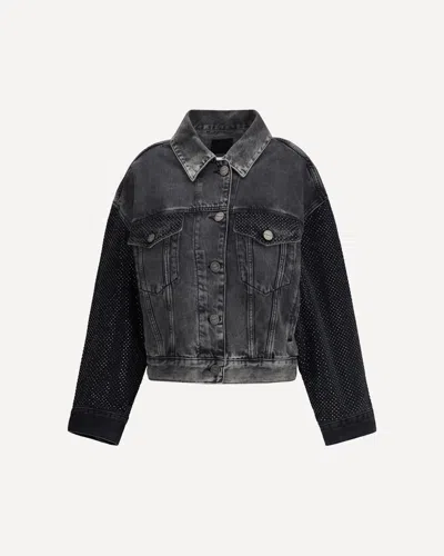 PINKO THE TRUCKER JACKET WITH MINI STUDS