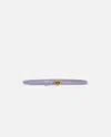 Pinko Thin Belt With Love Birds Buckle In Cenerre Viola-antique Gold