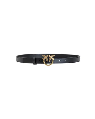 Pinko Thin Love Birds Belt In Black
