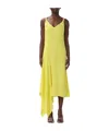 Pinko Thin Shoulder Strap Rivet Dress In Yellow