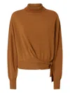 Pinko Knitted Turtleneck Sweater In Brown