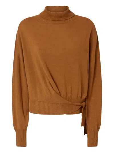 PINKO TIE-DETAIL ROLL-NECK TOP
