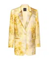 Pinko Blazer En Satin Dégradé À Fleurs In Nude