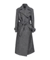 PINKO TIE-FASTENING DOUBLE-BREASTED COAT