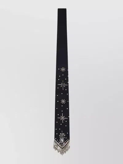 Pinko Tie Fringes Beads Embroidered Design