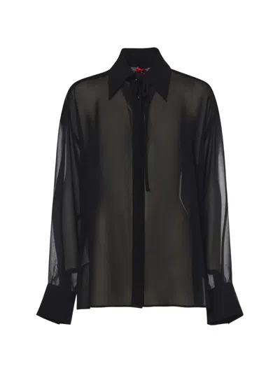 Pinko Tie-neck Shirt In Black
