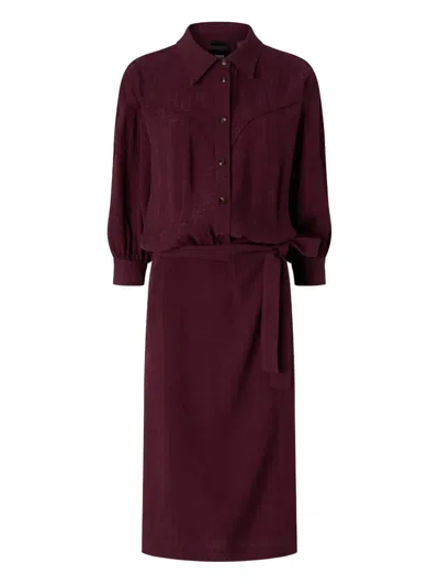 Pinko Tie-waist Shirt Midi Dress In Purple