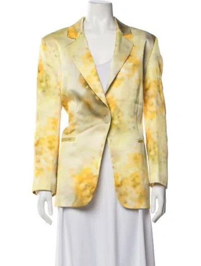 Pre-owned Pinko Tie-dye Print Blazer In Yellow