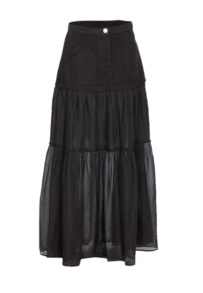 PINKO PINKO TIERED FLARED MAXI SKIRT