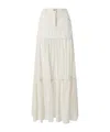 Pinko Long Skirt In Canvas And Cotton Voile In White