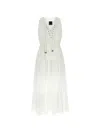 Pinko 티어드 레이스업 맥시 드레스 In White