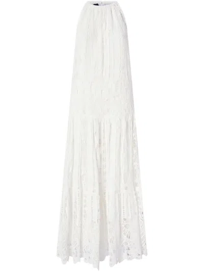 Pinko Tiered Maxi Dress With Intricate Lace Detailing
