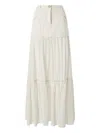 Pinko Ivory Voile Cotton Maxi Skirt
