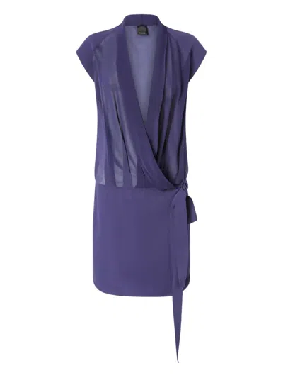 Pinko Tie-waist Short Dress In Purple