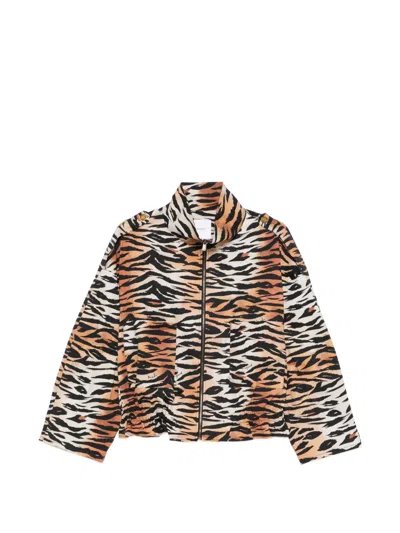 Pinko Tiger-print Zip-fastening Jacket In Multi