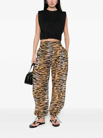 Pinko Tiger-print Trousers In Animal Print