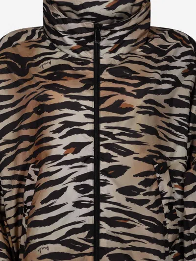 Pinko Tiger-stripe Animal Print Jacket In Multicolor