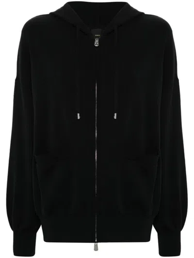 Pinko `tirage` Hoodie Cardigan In Black