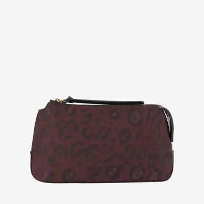 Pinko Toiletry Bag With Animal Print In Red