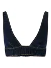 Pinko Denim Crop Top Adjustable Straps In Blue