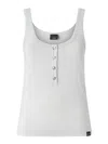 Pinko Débardeur En Maille Métallisée Avec Boutons In White