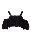 Pinko 'raul' Black Top With Adjustable Straps And Removable Sleeves In Black