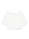 Pinko Off-the-shoulder Lace Detail Blouse With Tie Closure