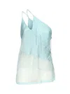 Pinko One-shoulder Satin Top With Lace And Sequins