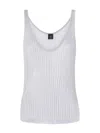 Pinko Noha Viscose And Metallized Fibre Tank Top In Blue