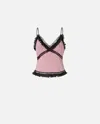 Pinko Silk-blend Crepe Thin Shoulder Top In Pink - Polignac