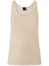 Pinko Beige Top With Textured Surface And Subtle Sheen In Beige