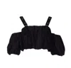 Pinko 'raul' Black Top With Adjustable Straps And Removable Sleeves In Black