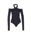 Pinko Long-sleeved Bodysuit With Open Shoulders In Black