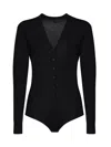 Pinko Collarino Body In Light Wool In Black Limousine