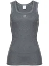 Pinko Love Birds-embroidered Ribbed Tank Top In Grigio