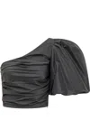 Pinko Draped One-shoulder Top Ruched Detailing In Black