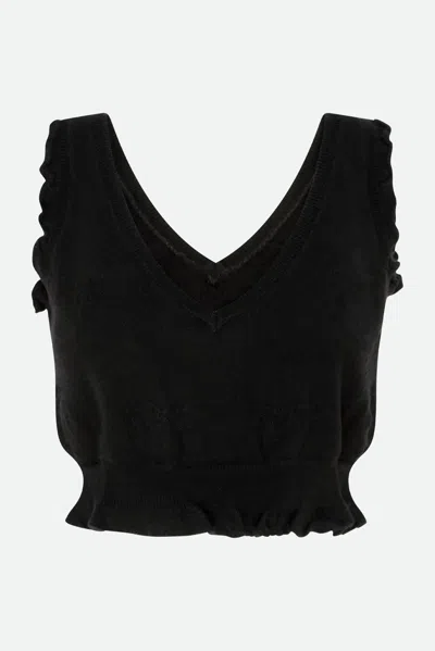 Rospo V-neck Top In Black from Loverlock