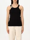 Pinko Reimagine By  X Patrick Mcdowell Ribbed Vest Top With Buckle In Black