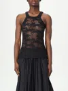 Pinko Semi-trasparent Black 'wipe' Top With Horses In Black