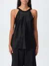 Pinko Satin Top With Bow In Schwarz