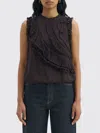 Pinko Ruffled Sleeveless Top In Brown