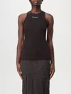Pinko Stretch Cotton Top With Logo In Braun