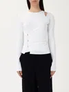 Pinko Round Neck Asymmetric Top In White