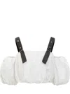 Pinko Balloon Sleeves Crop Top In White