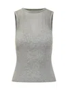 Pinko Sleeveless Ribbed Silk And Cashmere Top