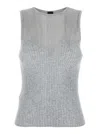 Pinko Sleeveless Ribbed Silk And Cashmere Top