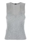 Pinko Sleeveless Ribbed Silk And Cashmere Top
