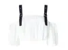 Pinko Balloon Sleeves Crop Top In White
